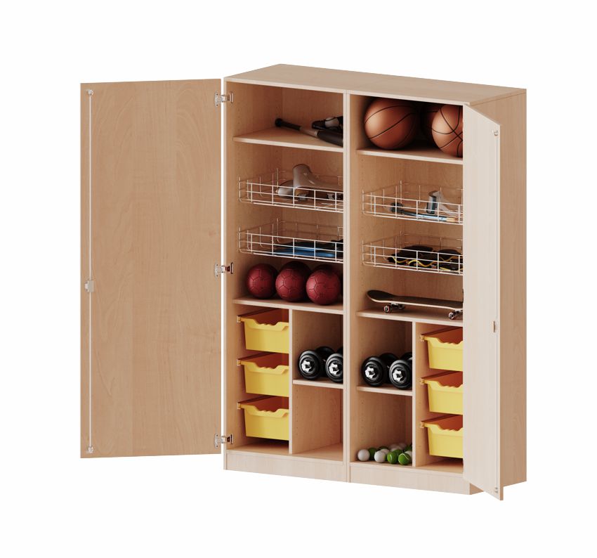 Sportschrank mit 6 Boxen, 4 Dekore